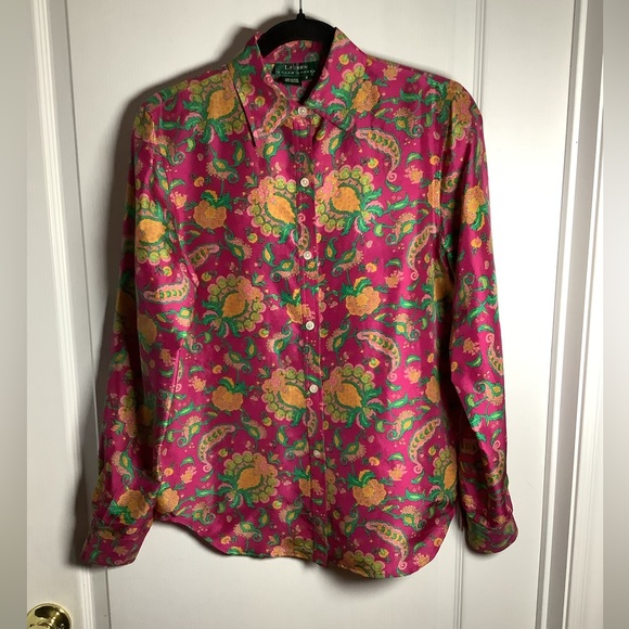 Ralph Lauren Other - Lauren Ralph Lauren silk floral button up blouse